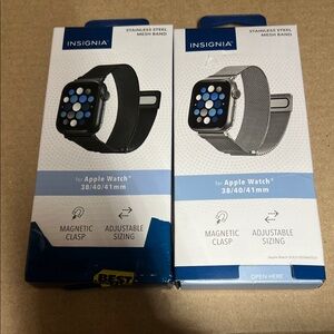 Stainless Steel Mesh Bands for Apple Watch - Black and Silver